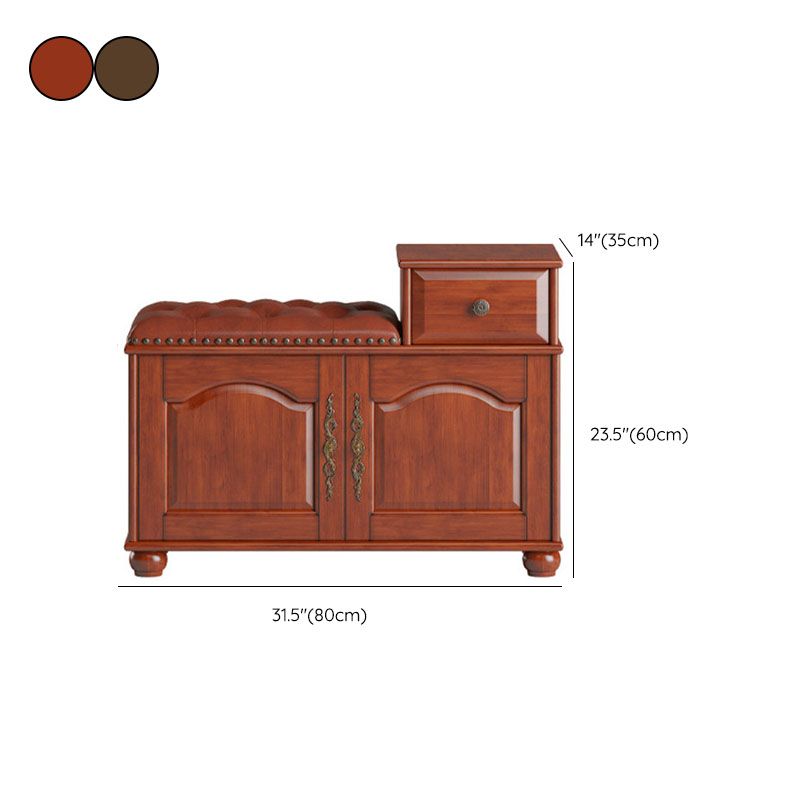 Rubberwood Seating Bench Cushioned 14" W Rectangle Shoe Storage Entryway Bench Clearhalo 'Benches' 'Chairs & Seating' 'furn' 'furn_benches' 'Furniture' 'Living Room Furniture' 1200x1200_3962633d-c59f-4365-a8db-b51fd19d9188