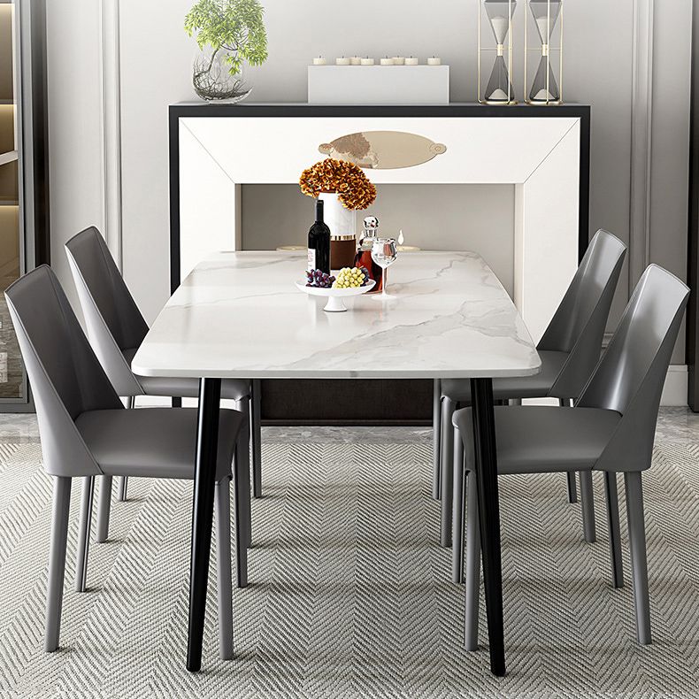 Leather Contemporary Restaurant Side Chair Solid Color Parsons Dining Chair Clearhalo ' kitchen&dining_furn' 'Dining Chairs' 'Dining Tables & Seating' 'dining_chair' 'furn' 'furn_dining_chair' 'Furniture' 'furniture_dining_chair' 'Kitchen & Dining Furniture' 'kitchen' 1200x1200_39639216-9fae-40c8-ac50-6ca1bbec88db