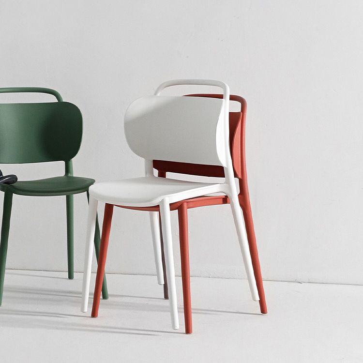 Contemporary Plastic Dining Room Chairs Open Back Dining Side Armless Chair (Set of 2) Clearhalo ' kitchen&dining_furn' 'Dining Chairs' 'Dining Tables & Seating' 'dining_chair' 'furn' 'furn_dining_chair' 'Furniture' 'furniture_dining_chair' 'Kitchen & Dining Furniture' 'kitchen' 1200x1200_39650467-2dc3-40cb-b220-df2e04896aa1