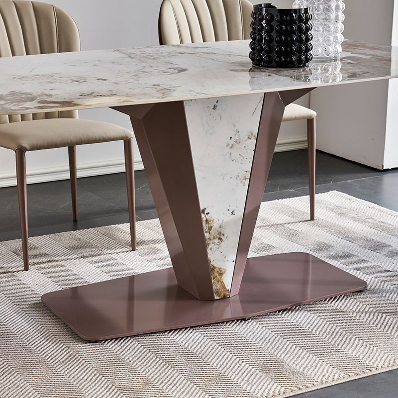 Glossy White Dining Table Set 1/4/5 Pieces Metal Base Table with Leather Chairs Clearhalo 'Dining Room Sets' 'Dining Tables & Seating' 'dining_room_set' 'furn' 'furn_dining_room_set' 'Furniture' 'Kitchen & Dining Furniture' 1200x1200_396558eb-4bfd-4b87-8490-6de460dc3671