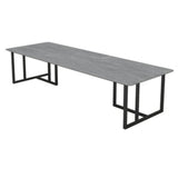 Bureau de bureau contemporain incurvé Bureau de traîneau gris avec des jambes en métal