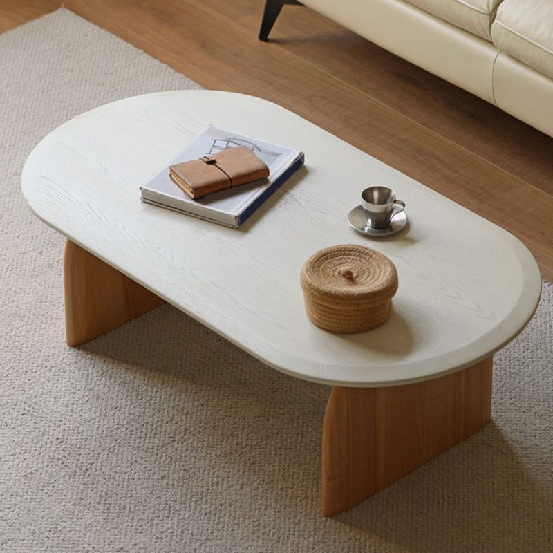 Scandinavian Pine Wood Coffee Table with Sled Base Oval Coffee Table Clearhalo 'Coffee & Accent Tables' 'Coffee Tables' 'coffee_tables' 'furn' 'furn_coffee_tables' 'Furniture' 'Living Room Furniture' 1200x1200_3966f76f-875d-4811-9d3c-4e377fccad3c