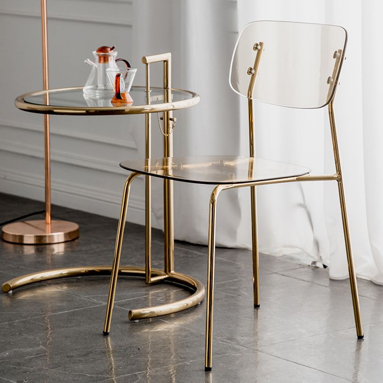 Glam Style Plastic Dining Armless Chairs Stacking Open Back Dining Chair Clearhalo ' kitchen&dining_furn' 'Dining Chairs' 'Dining Tables & Seating' 'dining_chair' 'furn' 'furn_dining_chair' 'Furniture' 'furniture_dining_chair' 'Kitchen & Dining Furniture' 'kitchen' 1200x1200_39681ac2-ac55-4374-998d-7b5f58c6bb17