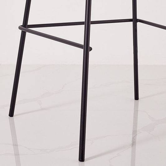 Tabouret de comptoir sans bras moderne en cuir tabouret de bar recouvert avec base en métal