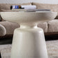 Round White Metal Coffee Table Pedestal 1 Single Cocktail Table Clearhalo 'Coffee & Accent Tables' 'Coffee Tables' 'coffee_tables' 'furn' 'furn_coffee_tables' 'Furniture' 'Living Room Furniture' 1200x1200_39690636-dce1-4444-9e59-ff20f209a0d3