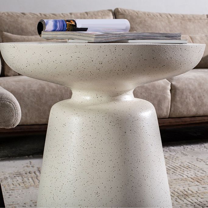 Round White Metal Coffee Table Pedestal 1 Single Cocktail Table Clearhalo 'Coffee & Accent Tables' 'Coffee Tables' 'coffee_tables' 'furn' 'furn_coffee_tables' 'Furniture' 'Living Room Furniture' 1200x1200_39690636-dce1-4444-9e59-ff20f209a0d3