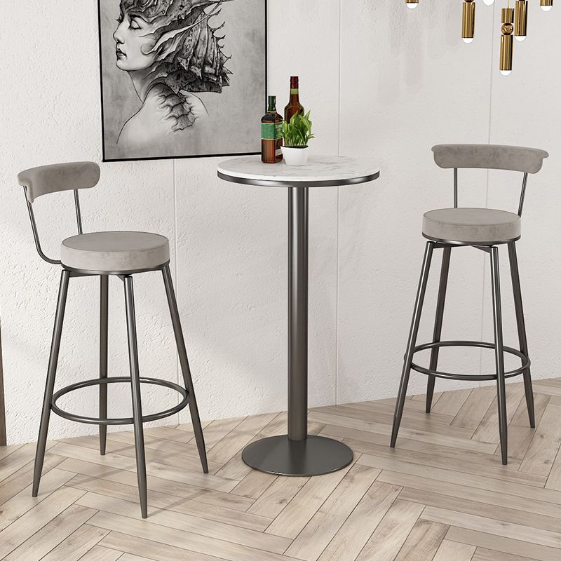 Glam White Marble Counter Table with Round Table Top Pedestal Table - 42" H Clearhalo 'Bar Furniture' 'Bar Tables' 'bar_tables' 'furn' 'furn_bar_tables' 'Furniture' 'furniture_bar_tables' 'Kitchen & Dining Furniture' 1200x1200_39692550-ce23-40ed-8634-4e4d068e66de