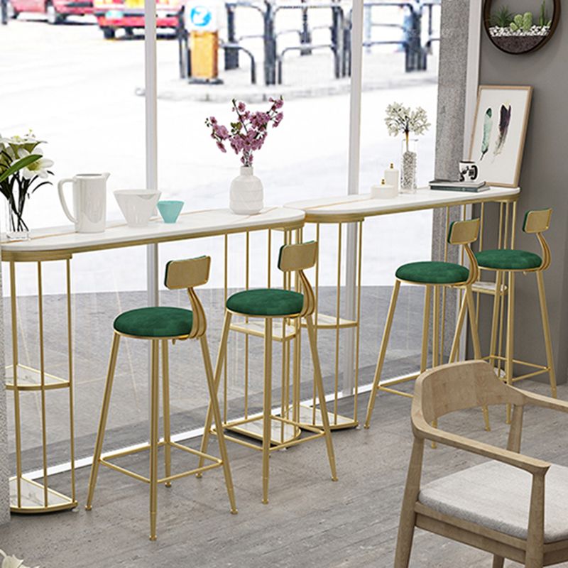 Gold Metal Pub Table Stone Top Industrial Bar Table with Storages Clearhalo 'Bar Furniture' 'Bar Tables' 'bar_tables' 'furn' 'furn_bar_tables' 'Furniture' 'Kitchen & Dining Furniture' 1200x1200_396a8ccb-17b8-42e5-b914-6e83a7c94c05
