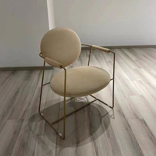 Contemporary Style Arm Chair Home Upholstered Chair with Metal Base