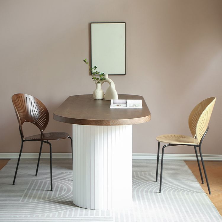 Modern Dining Oval Table Dining Wooden Table for Restaurant with Wood Legs Clearhalo 'Dining Tables & Seating' 'Dining Tables' 'dining_table' 'furn' 'furn_dining_table' 'Furniture' 'furniture_dining_table' 'Kitchen & Dining Furniture' 1200x1200_396cfa25-980e-43d3-963e-2dd325c2ab75