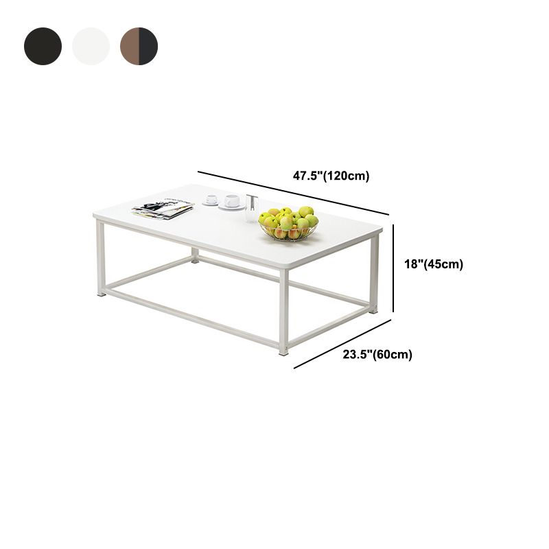 Modern Style Rectangular Wooden Table with Metal Frame Base Coffee Table Clearhalo 'Coffee & Accent Tables' 'Coffee Tables' 'coffee_tables' 'furn' 'furn_coffee_tables' 'Furniture' 'Living Room Furniture' 1200x1200_396fd331-4db1-4ce0-81bb-830a0f3009d0