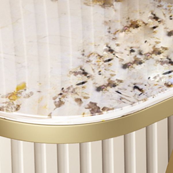 Tavolo console in pietra glam tela metallica tavola accento mezzaluna, 31,49 "di alto livello