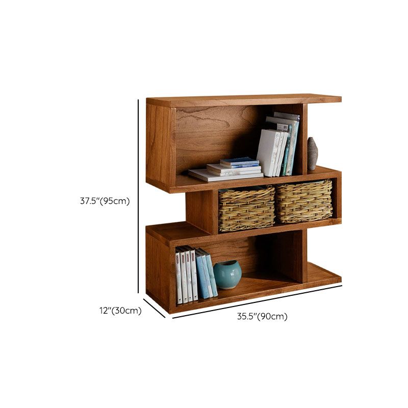 Geometric Closed Back Bookshelf Contemporary Wood Bookcase with Shelves Clearhalo 'Bookcases' 'furn' 'furn_bookcases' 'Furniture' 'Office Furniture' 1200x1200_39723156-8a61-4df3-9fb0-bca1780db8c6