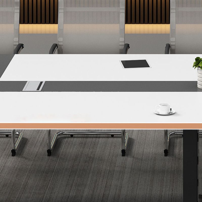 Escritorio de escritura de madera de estilo industrial escritorio de gestión de cables de la oficina para la oficina