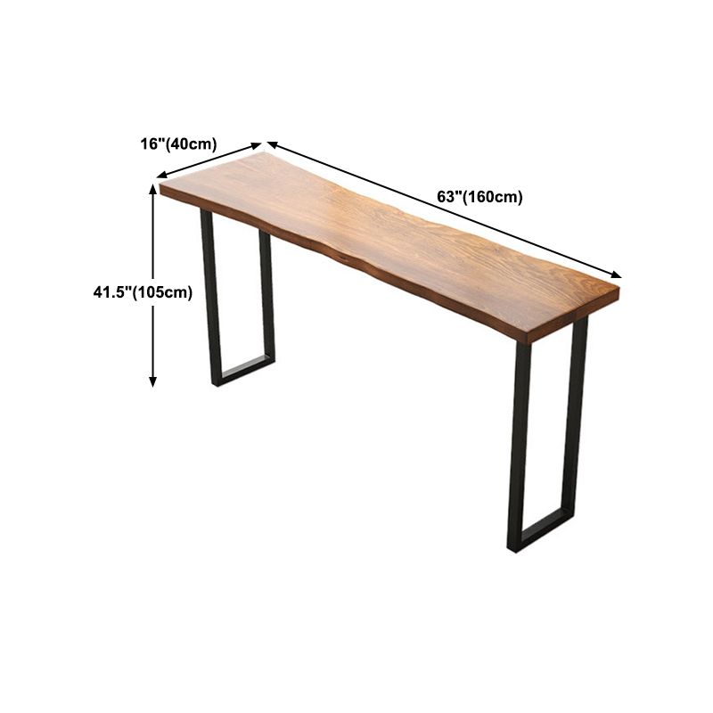 Pine Wood Top Bar Dining Table Modern Bistro Table with Double Pedestal in Black Clearhalo 'Bar Furniture' 'Bar Tables' 'bar_tables' 'furn' 'furn_bar_tables' 'Furniture' 'Kitchen & Dining Furniture' 1200x1200_3972bb28-12fa-44ac-9e85-19c3f77b958c