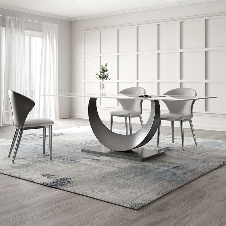 Modern Style Sintered Stone Rectangle Table Set 1/4/5/7 Pieces Dining Set Clearhalo 'Dining Room Sets' 'Dining Tables & Seating' 'dining_room_set' 'furn' 'furn_dining_room_set' 'Furniture' 'Kitchen & Dining Furniture' 1200x1200_397395d9-aca2-40bd-9473-57590bc62a47