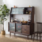 Armadio in legno massiccio Porte di vetro Hutch per sala da pranzo contemporanei