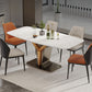 Rectangle Pedestal Dinner Room Kitchen Table Modern Dining Site Table Clearhalo 'Dining Tables & Seating' 'Dining Tables' 'dining_table' 'furn' 'furn_dining_table' 'Furniture' 'Kitchen & Dining Furniture' 1200x1200_39751660-aea1-405d-bf09-726af60176dc