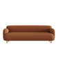 Contemporary Faux Leather Standard Sofa Square Arm Sofa for Living Room