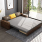 Solid Wood Farmhouse Removable Futon Sofa Bed in Brown with Storage