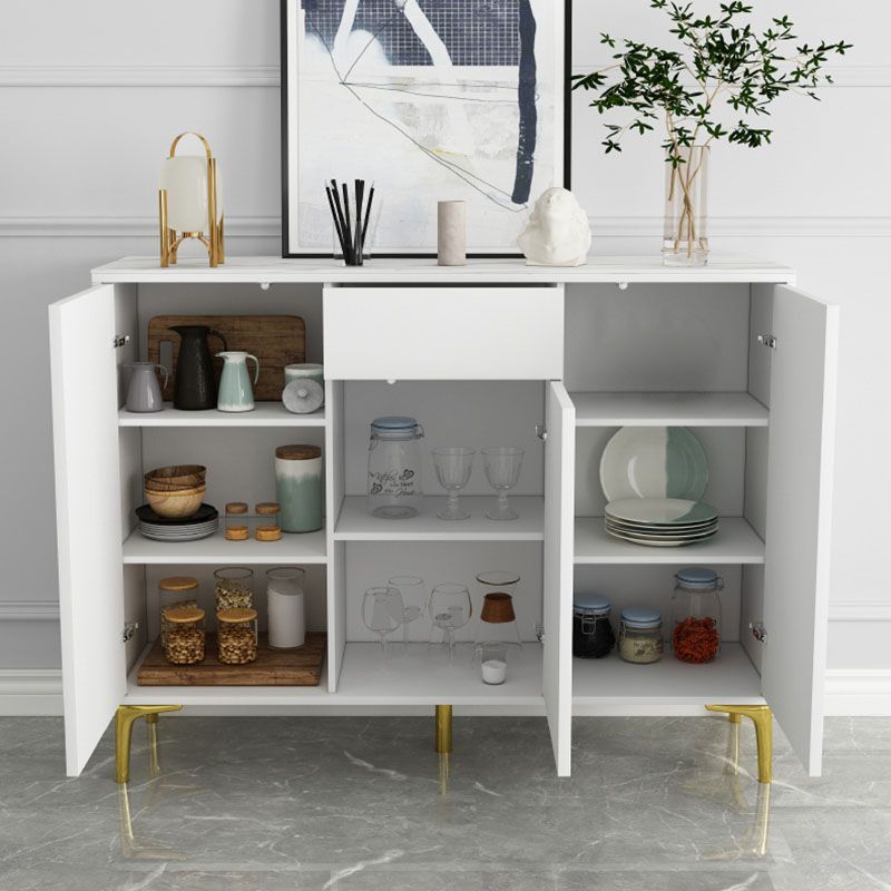Glam Style Sideboard White Wooden Buffet Stand for Dining Room Clearhalo 'buffet_sideboard' 'Buffets & Sideboards' 'furn' 'furn_buffet_sideboard' 'Furniture' 'Kitchen & Dining Furniture' 1200x1200_39776077-6307-4c23-8633-e4a945960f21