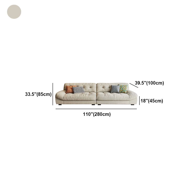 Cream-white Sectional down Padded Tufted Back Tech/flannelette Sofa