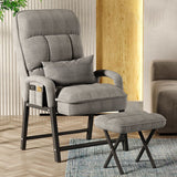 22.05"L x 37.8"W x 37.8"H Modern Sewn Pillow Back Track Arms Parsons Chair