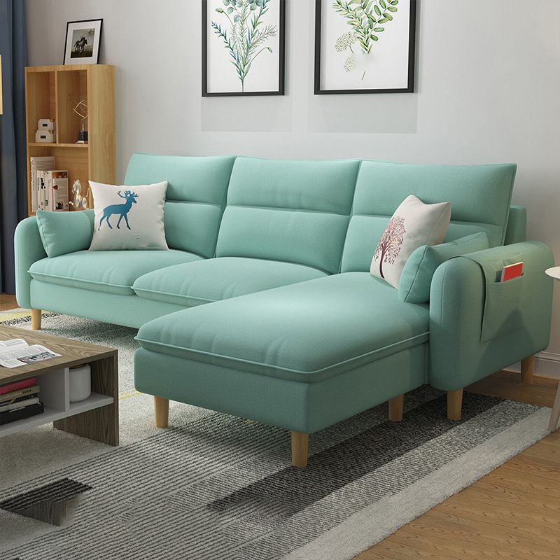 Scandinavo da 30,7 "H di divano e chaise del braccio quadrato di lino per l'appartamento