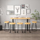 White and Black Glam Style Bar Table in Wood and Metal Milk Tea Shop Bar Table Clearhalo 'Bar Furniture' 'Bar Tables' 'bar_tables' 'furn' 'furn_bar_tables' 'Furniture' 'furniture_bar_tables' 'Kitchen & Dining Furniture' 1200x1200_39782da0-2e30-4db8-943c-a36f0cdb74ff