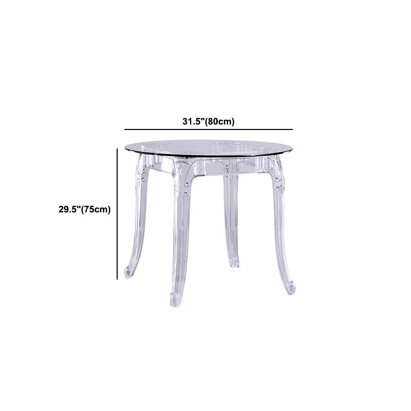 Modern Glass Dining Table Clear Dining Table with Plastic Base Clearhalo 'Dining Tables & Seating' 'Dining Tables' 'dining_table' 'furn' 'furn_dining_table' 'Furniture' 'furniture_dining_table' 'Kitchen & Dining Furniture' 'kitchen' 'kitchen_dining_table' 1200x1200_39794037-7f3d-4ad2-9cfb-551fbacae320