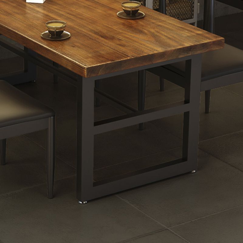 Rectangle Dining Table Industrial Home Kitchen Trestle Base Table