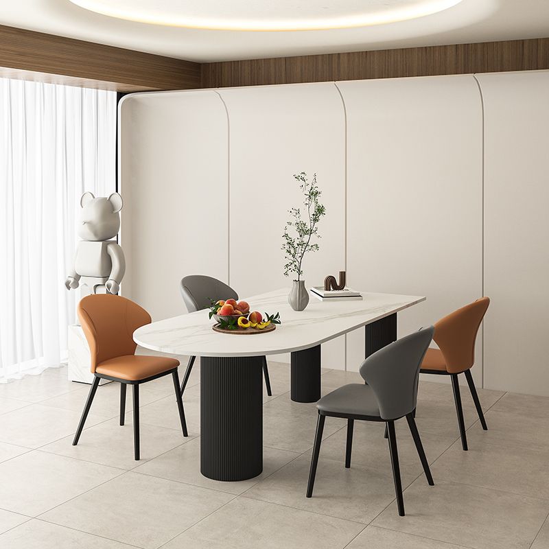 Metal Modern Free Form Table Marble Top Table for Dining Room and Kitchen Clearhalo ' dining_table' 'Dining Tables & Seating' 'Dining Tables' 'furn' 'furn_dining_table' 'Furniture' 'furniture_dining_table' 'Kitchen & Dining Furniture' 'kitchen&dining_furn' 'kitchen' 'kitchen_dining_table' 1200x1200_397a48e2-8448-4638-a879-e893b49956d7