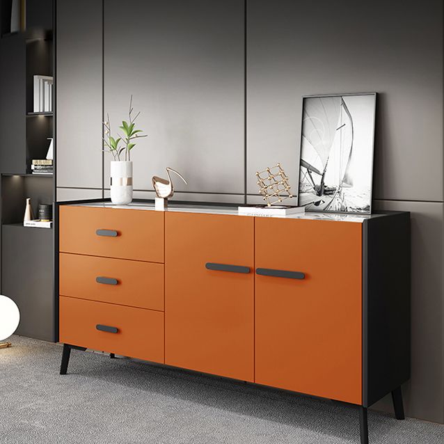 3-Drawer Engineered Wood Sideboard Modern Stone Countertop Dining Server for Living Room Clearhalo 'buffet_sideboard' 'Buffets & Sideboards' 'furn' 'furn_buffet_sideboard' 'Furniture' 'furniture_buffet_sideboard' 'Kitchen & Dining Furniture' 1200x1200_397c9748-3c2f-4e29-b730-c8c917f11ba2