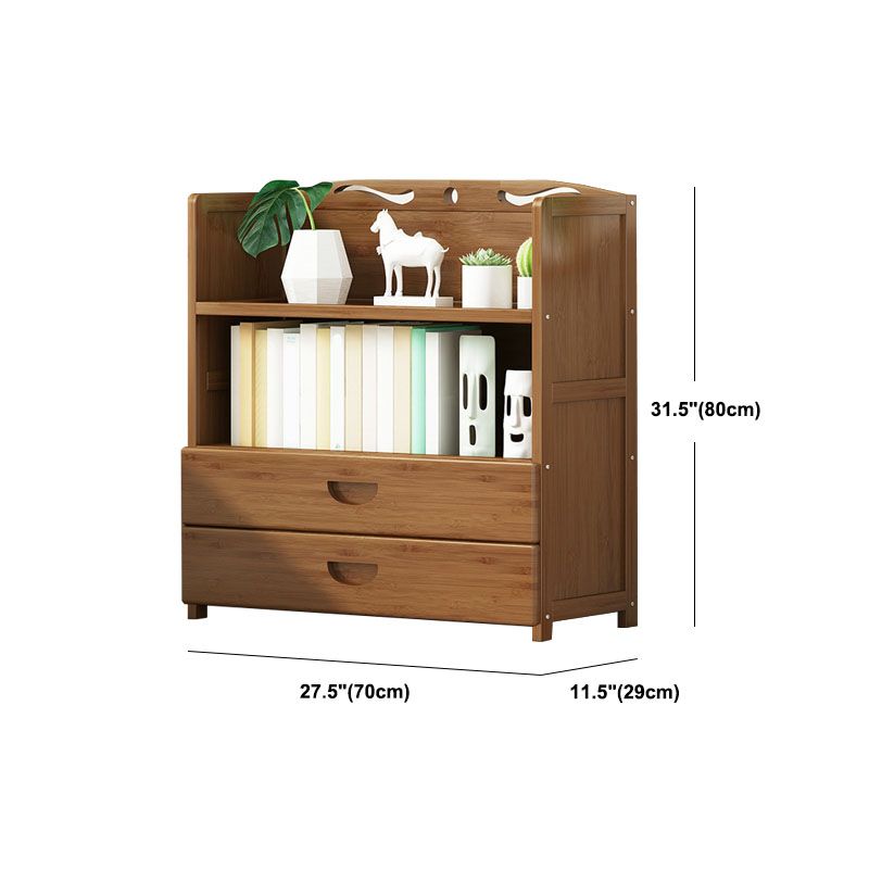 Modern Bamboo Shelf Bookcase Brown Closed Back Book Shelf for Study Room Clearhalo 'Bookcases' 'furn' 'furn_bookcases' 'Furniture' 'Office Furniture' 1200x1200_397e1a8b-9bb8-449d-89dc-5b0a34079acf