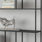 Modern Style Open Back Bookcase Metal Frame Bookshelf in Black