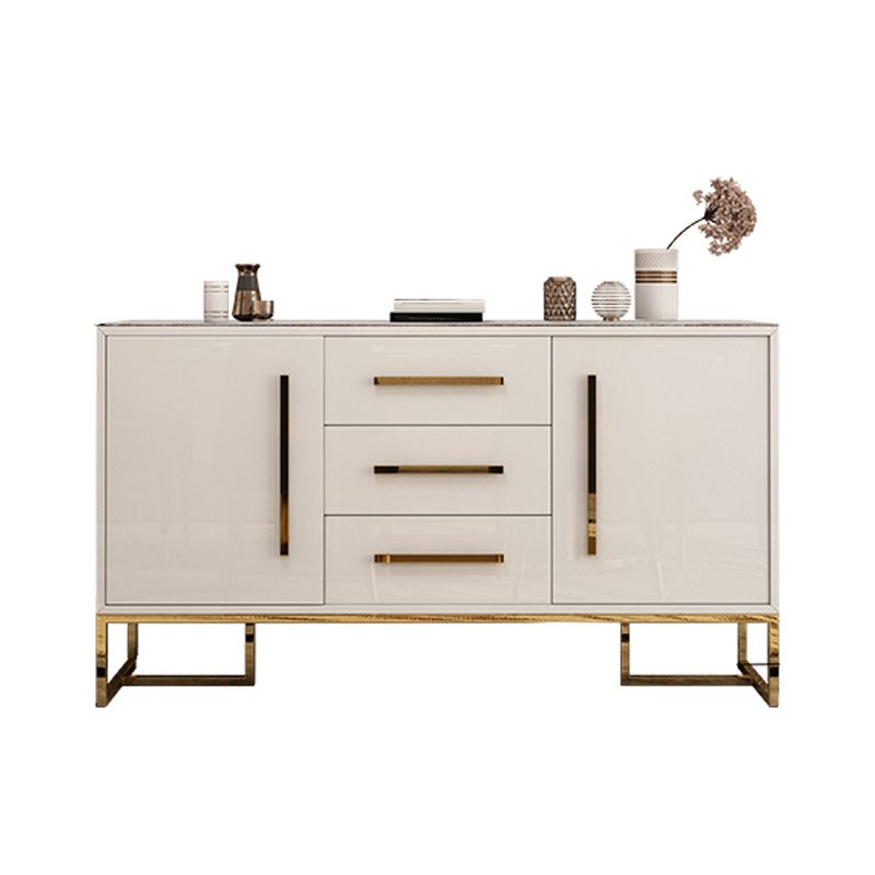 Artificial Wood Dining Room Sideboard Cabinet Glam Credenza with Drawer and Storage Clearhalo 'buffet_sideboard' 'Buffets & Sideboards' 'furn' 'furn_buffet_sideboard' 'Furniture' 'furniture_buffet_sideboard' 'Kitchen & Dining Furniture' 1200x1200_397f8d33-5609-427b-8c95-61d98d94c90b