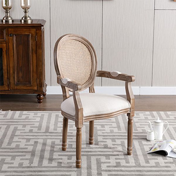 Farmhouse Dining Arm Chair with Wood Legs King Louis Back Side Chair for Home Use Clearhalo ' kitchen&dining_furn' 'Dining Chairs' 'Dining Tables & Seating' 'dining_chair' 'furn' 'furn_dining_chair' 'Furniture' 'furniture_dining_chair' 'Kitchen & Dining Furniture' 'kitchen' 1200x1200_39810128-c09a-4206-a138-3fe19a2d81a7