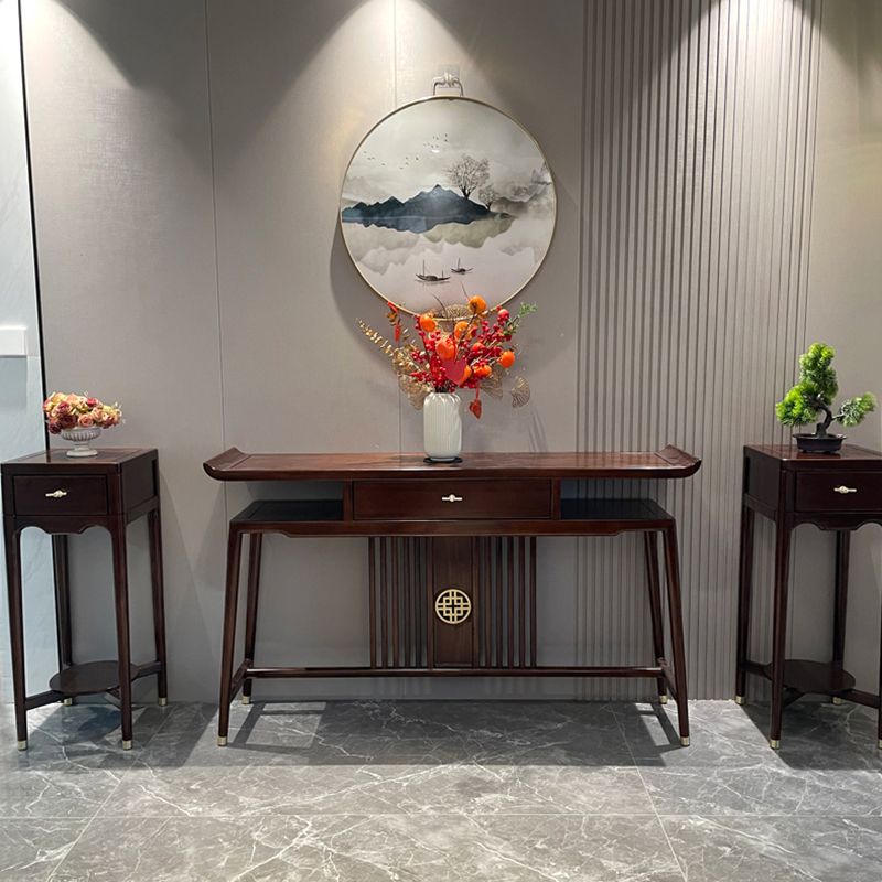 長方形の形状茶色のコンソールソファテーブルの現代コンソールテーブルウッド