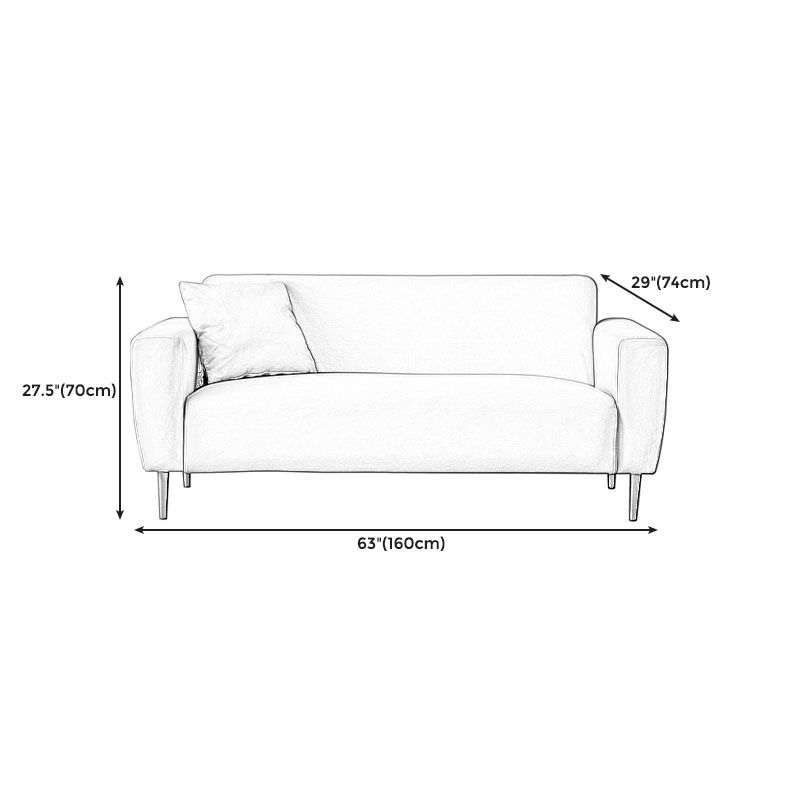Modernism Square Arm Sofa 3-Seater 29.13" D x 27.56" H Loveseat Clearhalo 'furn' 'furn_sofas' 'Furniture' 'furniture_sofas' 'kitchen' 'kitchen_sofas' 'Living Room Furniture' 'Sofa' 'sofas' 1200x1200_3981bcbe-64c1-45d0-86af-89d5160199c1