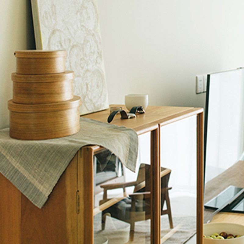 Modern 2 Door Dining Server 43.5"H Pine Solid Wood Sideboard with Glass Door Clearhalo 'buffet_sideboard' 'Buffets & Sideboards' 'furn' 'furn_buffet_sideboard' 'Furniture' 'Kitchen & Dining Furniture' 1200x1200_3982897a-377b-4e8a-a554-984a24c3aa24