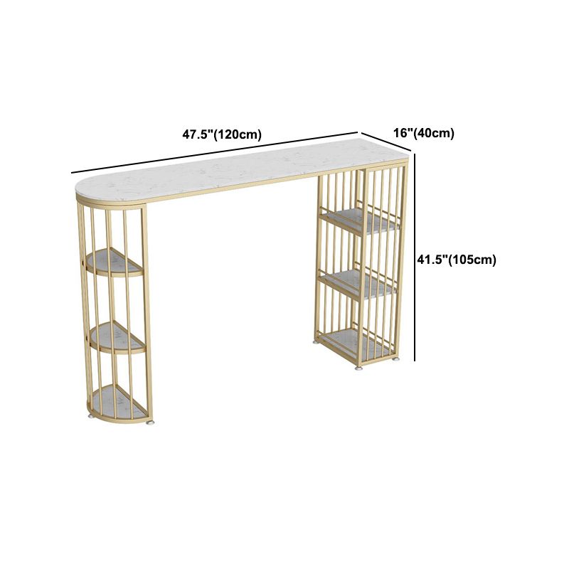 1/2/3 Pieces Glam Iron Bar Table Set White Faux Marble Top Bistro Set with Shelf Clearhalo 'Bar Furniture' 'furn' 'furn_home_bar_bar_sets' 'Furniture' 'Home Bars & Bar Sets' 'home_bar_bar_sets' 'Kitchen & Dining Furniture' 1200x1200_3982bd06-8aa9-49ca-aa78-fad6d49bbf63