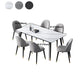 Rectangle 4 Legs Dining Table Modern Dining Room Table of Sintered Stone Clearhalo 'Dining Tables & Seating' 'Dining Tables' 'dining_table' 'furn' 'furn_dining_table' 'Furniture' 'Kitchen & Dining Furniture' 1200x1200_3984d16f-98b6-4904-b702-2fb6fb651337