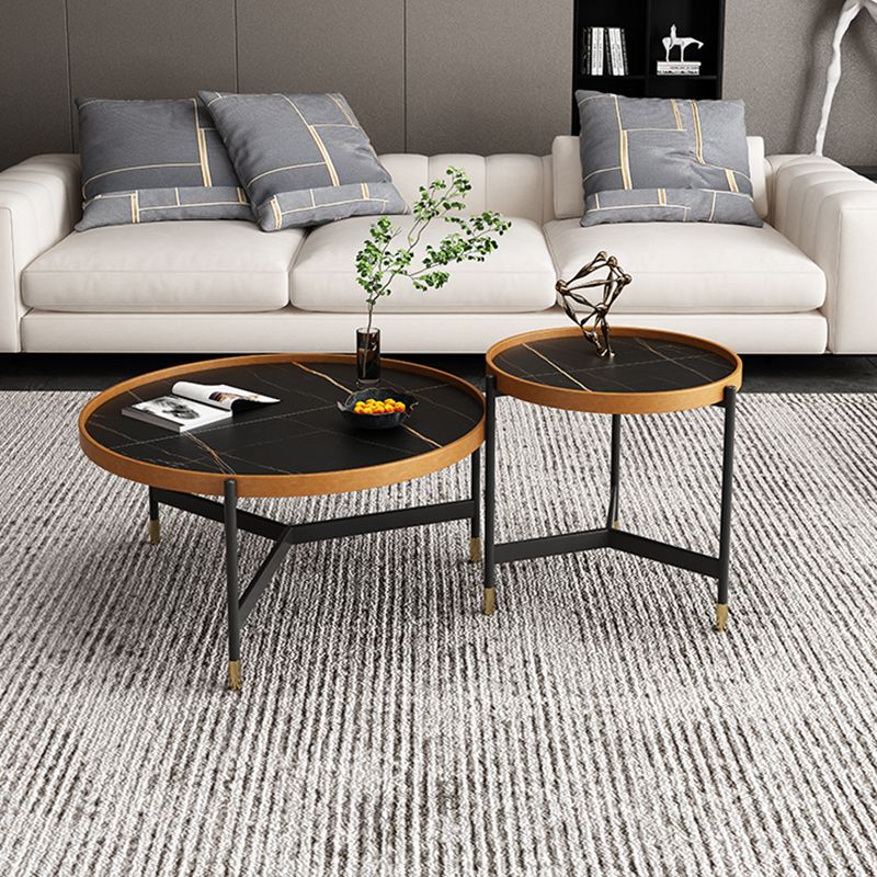Modern Slate Tray Top 3 Legs Coffee Table White/Black Round Table Clearhalo 'Coffee & Accent Tables' 'Coffee Tables' 'coffee_tables' 'furn' 'furn_coffee_tables' 'Furniture' 'Living Room Furniture' 1200x1200_3985909c-619d-4f18-b6d3-9748978acb37