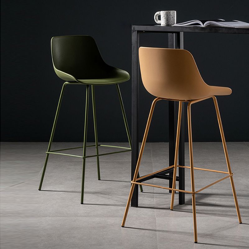 Contemporary Macaroon Counter Stools Armless Plastic Indoor Bar Stool with Iron Base Clearhalo 'Bar Furniture' 'Bar Stools' 'bar_stools' 'furn' 'furn_bar_stools' 'furniture_bar_stools' 'Kitchen & Dining Furniture' 'kitchen&dining_furn' 'kitchen' 'kitchen_furn' Furniture' 1200x1200_39865b19-03dd-4abc-89f1-e1915550cb39