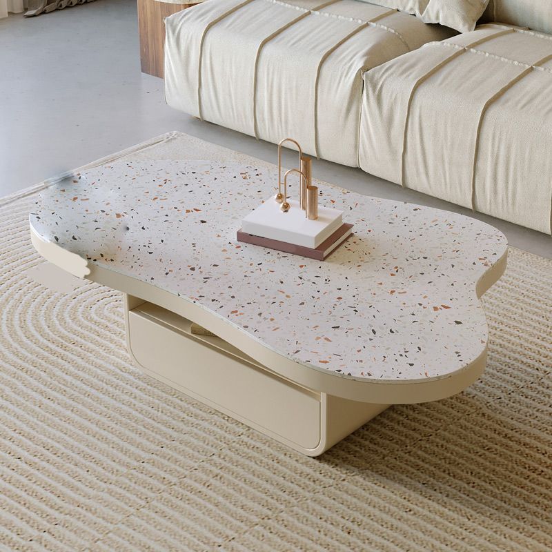 1 - Drawer and 1 - Shelf Coffee Cocktail Table Solid Wood Pedestal Coffee Table Clearhalo 'Coffee & Accent Tables' 'Coffee Tables' 'coffee_tables' 'furn' 'furn_coffee_tables' 'Furniture' 'Living Room Furniture' 1200x1200_3986666a-f43e-490a-8994-35a60d57e033