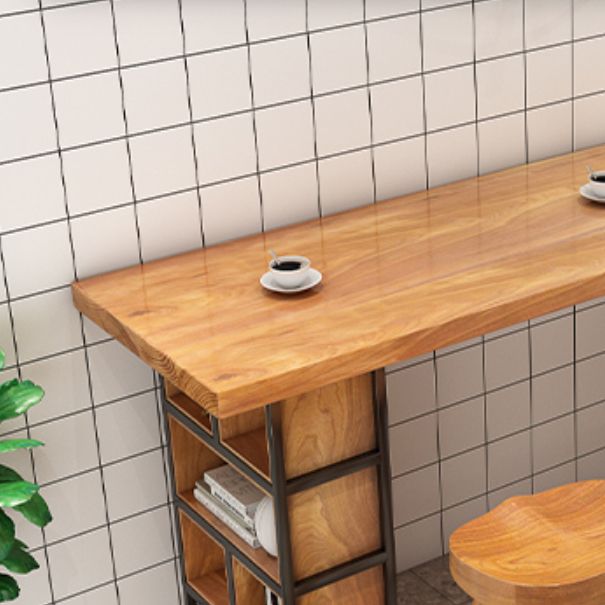 Rectangle Pine Solid Wood Bar Table Industrial Bar Table with Storage Base Clearhalo 'Bar Furniture' 'Bar Tables' 'bar_tables' 'furn' 'furn_bar_tables' 'Furniture' 'Kitchen & Dining Furniture' 1200x1200_3987abb9-2c8c-41ca-bf1a-4567bfca0c96