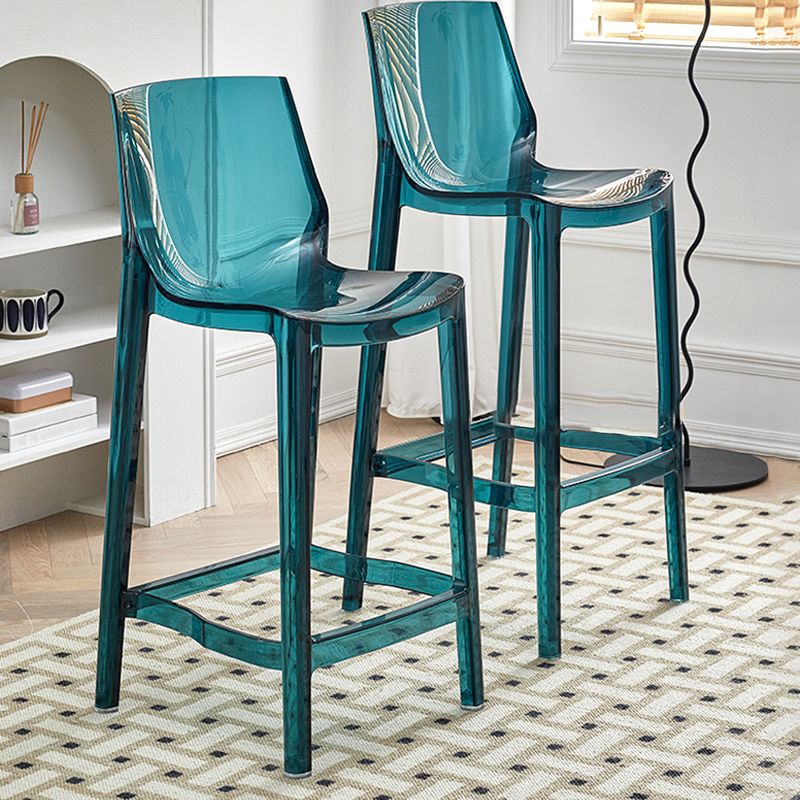 Contemporary Acrylic Backrest Counter High Stool with 4 Legs Clearhalo 'Bar Furniture' 'Bar Stools' 'bar_stools' 'furn' 'furn_bar_stools' 'Furniture' 'Kitchen & Dining Furniture' 1200x1200_39894699-74fb-4481-9548-b74ee6269ad0