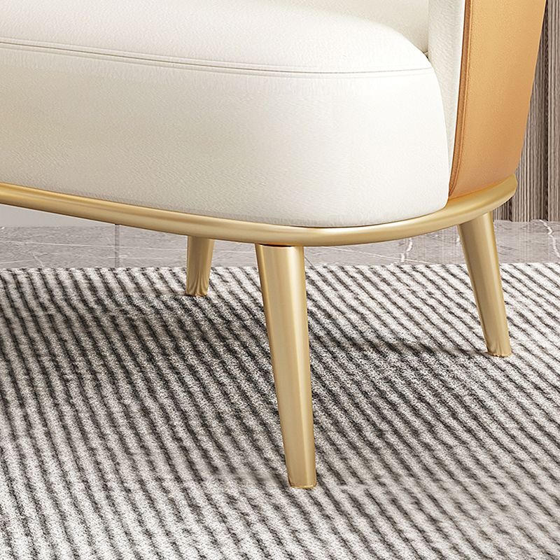 Glam Styled Leather Armchair Fixed Back Basic Four Legs Recessed Arms Chair Clearhalo 'Accent Chairs' 'accent_chairs' 'Chairs & Seating' 'furn' 'furn_accent_chairs' 'Furniture' 'Living Room Furniture' 1200x1200_398b2b7d-26c4-4992-9a11-7e84e5a0d5b1