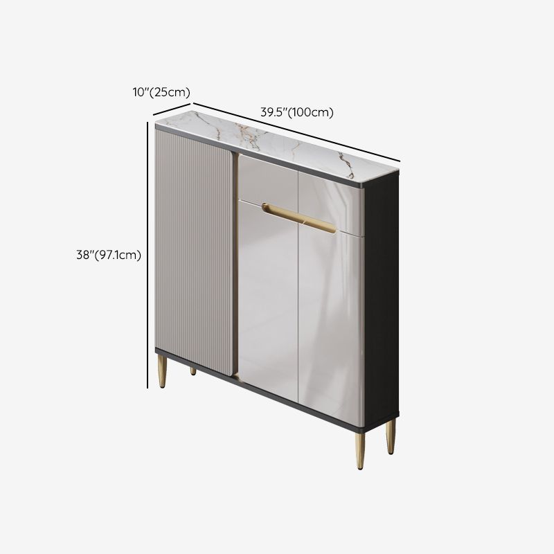 Scheda laterale per scaffalature regolabili in pietra sideboa glam con armadi e cassetti