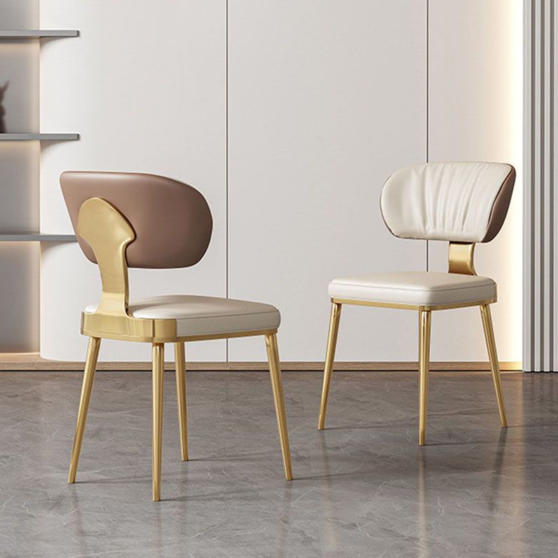Glam Metal Dining Chairs Open Back Dining Side Furniture in Matte Finish Clearhalo 'Dining Chairs' 'Dining Tables & Seating' 'dining_chair' 'furn' 'furn_dining_chair' 'Furniture' 'Kitchen & Dining Furniture' 1200x1200_398b948a-1c72-452b-ba2d-8fdc4735e138